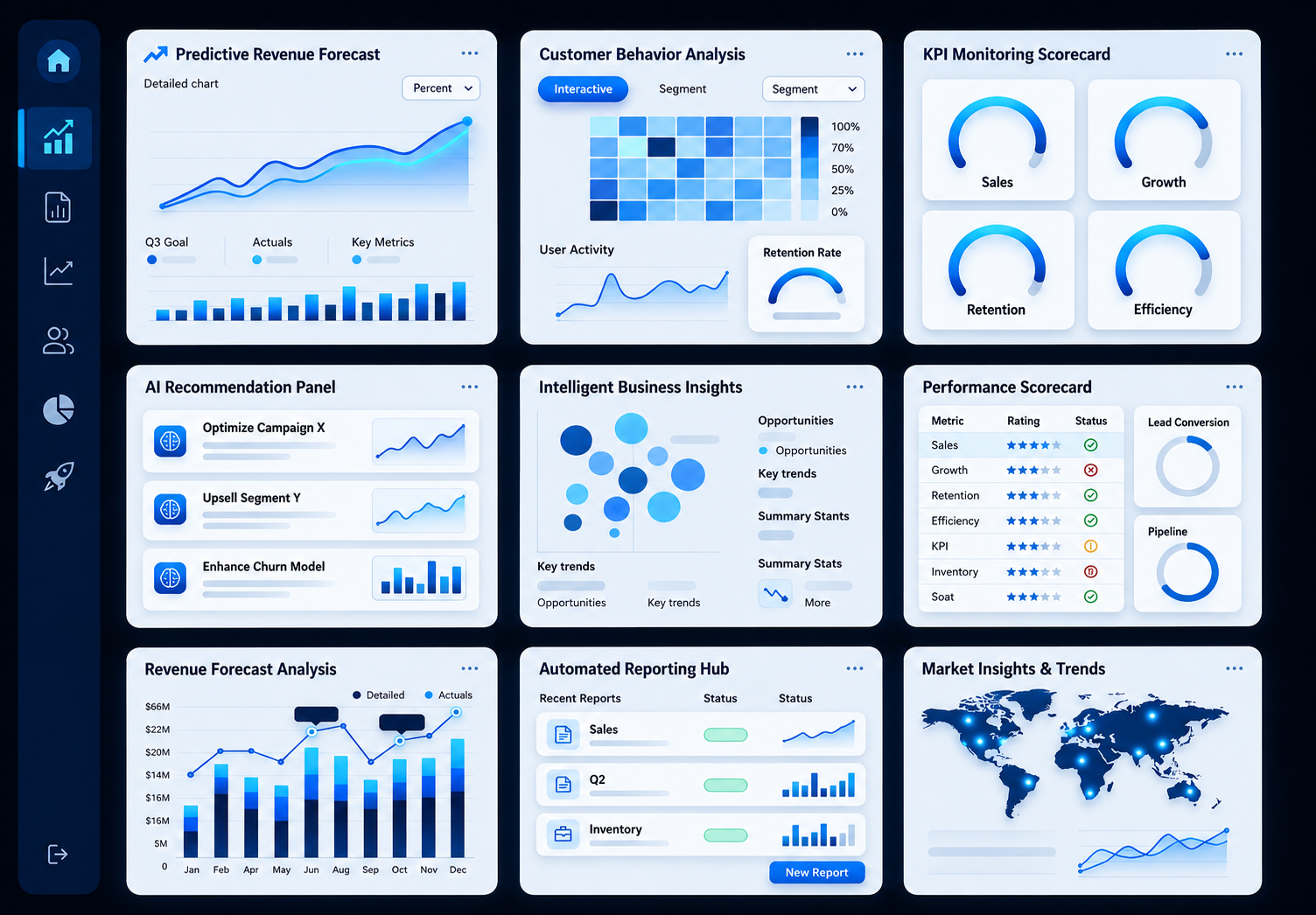 AI dashboard UI